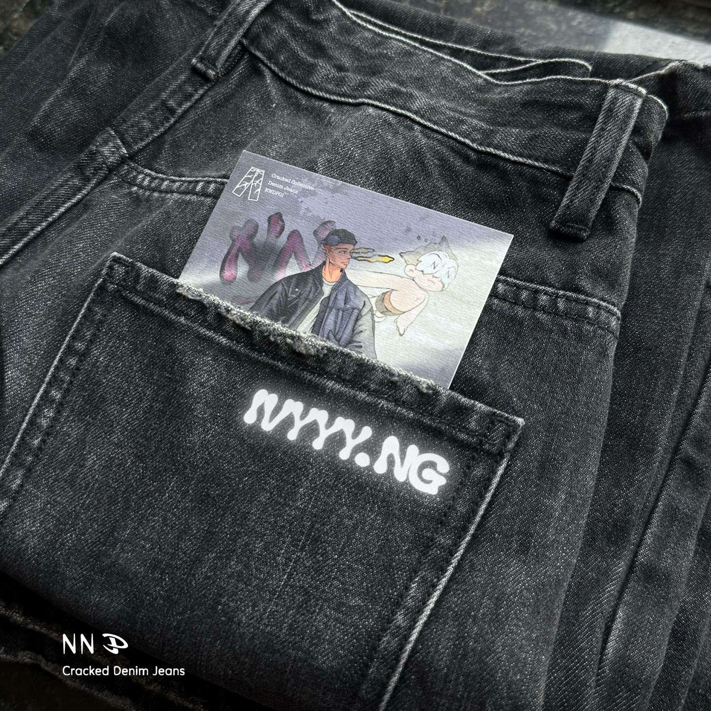 NNDP Cracked Denim Jeans